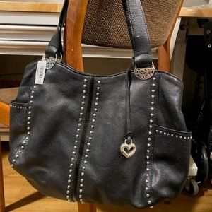 Brighton black and studded shoulder bag